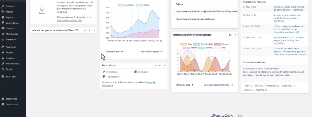 Vamos a conocer nuestro panel de administración – WordPress